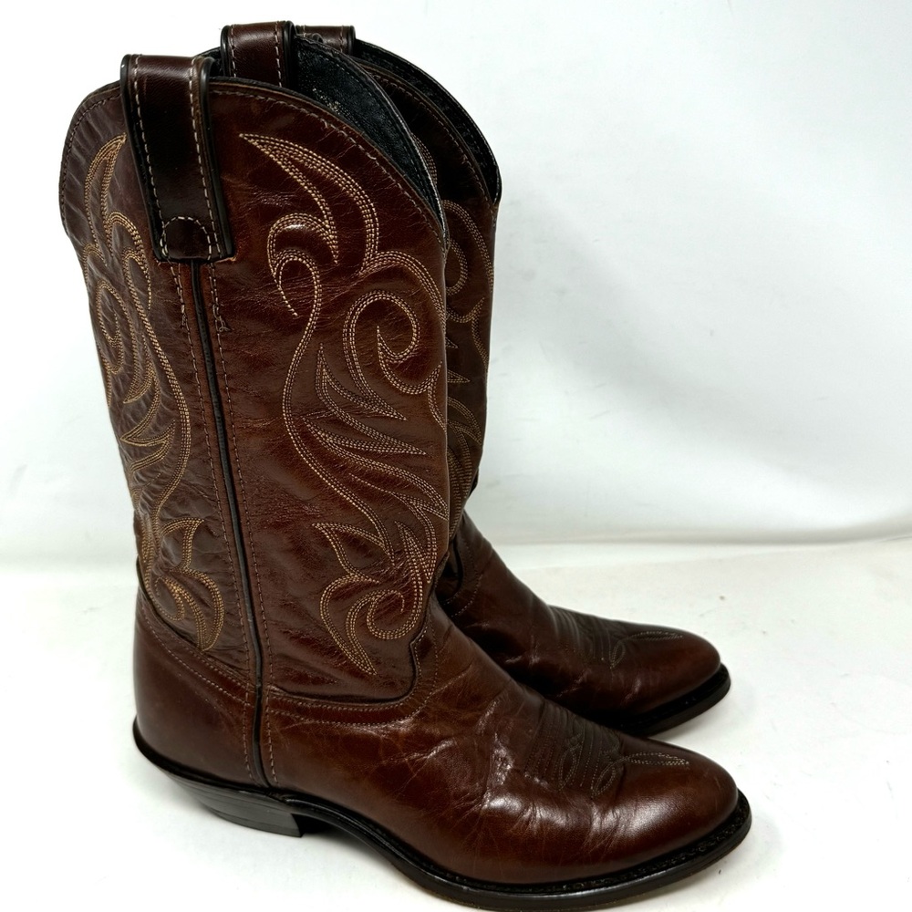 Brown Leather Heeled Boots